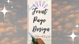 Front page design / Border design / Project front page design idea !#shorts #viral #asmr #aesthetic