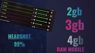 Headshot 99.99%  2gb 3gb 4g  ram player best sensitivity setting free fire new update 2025 #romgamer