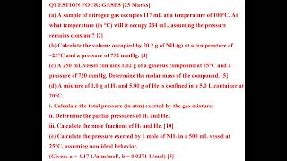 GASES FULL TEST EXAM PAPER