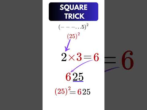 Maths Trick! | Learn to Square Numbers Ending with 5 |  #maths #mathstricks #tricks  #quiz