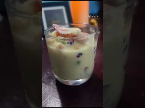custard fruit salad #youtubeshorts #shorts #shortsvideo #dessert