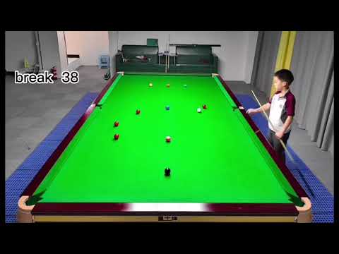 My 8 year old student Guan Hanlin making 98 break at Yushan International Billiards Academy China