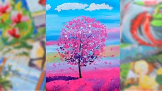 Acrilic Painting  🎨 WISH TREE 🎨| How to Draw | Magic Paintings