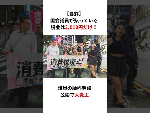 【暴露】国会議員が払っている税金は2,010円だけ！議員の給料明細公開で大炎上