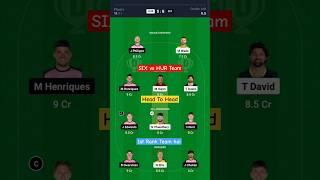 HUR vs SIX Dream11 Prediction || HUR vs SIX Dream11 Team || BBL 2024 || #shorts