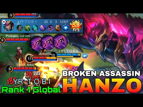 Broken 22 Kills Hanzo Show No Mercy - Top 1 Global Hanzo by YT: T O B I - Mobile Legends