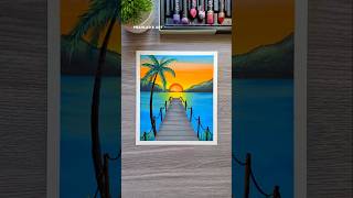 🌴 Simple & Beautiful Scenery Drawing | Oil Pastel Art  #drawing  #art #painting