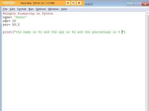 Simple Formating in Python %s, %d, %f