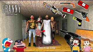 Granny 2 New Update The Twins Inside House And Unlimited Weapons With Shinchan and Nobita