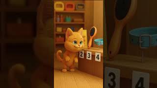 Fluffy the Kitten Solves Math in the Store 🐱 | 3 + 4 = ? #mathforkids #cutekitten #learnmath #shorts