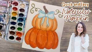 Quick and Easy Pumpkin Watercolor | With Kasey Hope