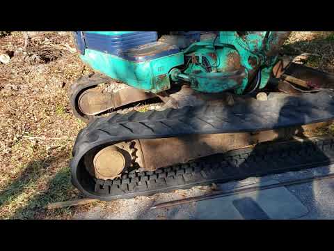 How to change a rubber or steel track on a Komatsu PC45R-8 PC45 excavator track hoe. VIDEO 1 OF 3