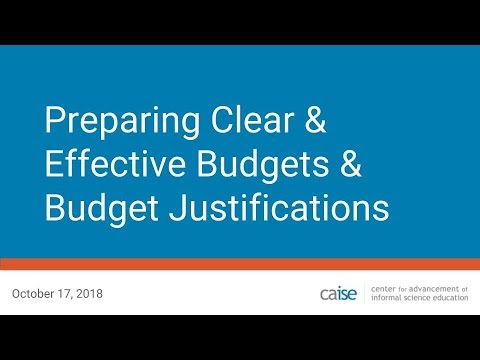 Webinar: Preparing Clear & Effective Budgets & Budget Justifications