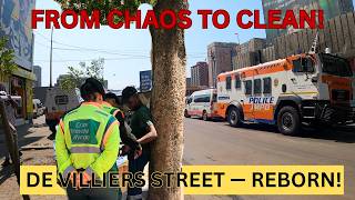 Johannesburg’s New Look After Illegal Hawkers Kicked Out! | De Villiers Street Cleanup 🇿🇦