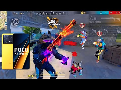Poco x6 Pro Gaming Test 🥵 Free fire Gameplay Poco x6 Pro ⚡️| Free fire highlights