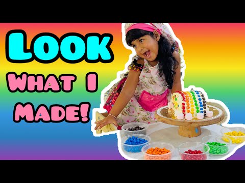 Leah’s Rainbow Cake Surprise! 🎂🌈 With M&Ms and Marshmallows!