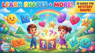 Learn Shapes + More! 🔵⭐ Shapes Song & Guess the Mystery Shape Box | Tiny Tunes Nursery Rhymes