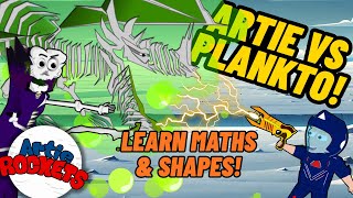 GIANT DRAGON BOSS! | Maths, Geometry and more! | ARTIE VS PLANKTO! | EDUCATIONAL | Artie Rockets