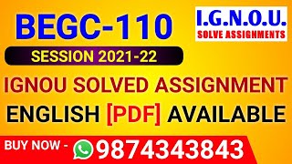BEGC-110 Solved Assignment 2021-22 in English, BEGC 110 Solved Assignment 2022, BEGC 110 Assignment