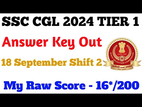 SSC CGL 2024 TIER 1 ANSWER KEY OUT? MY RAW SCORE? #ssccgl2024 #ssc #sscanswerkey #cgl2024