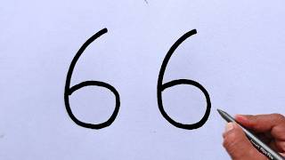 How to Draw a Dog from Number 66 | Creative Drawing Tutorial
