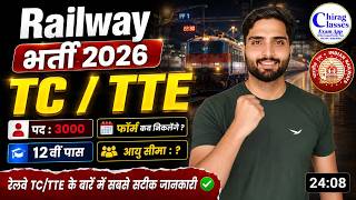 Railway TC / TTE Vacancy 2026 | Eligibility, Age Limit, Form Date | Railway New Bharti