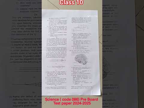 Science ( code 086) Pre Board class 10 Test paper 2024-2025 #preboardexam #class10