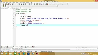 C program for find a simple intrest | B. Tech | MCA | DEGREE | Beginers 