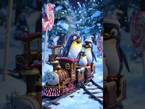 Penguin & Babies Ride the Candy Train Through a Fantasy Forest! 🍭🐧🌲