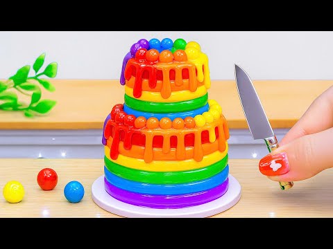 Rainbow Cake Recipe With Chocolate | Stunning Mini Rainbow Cake Decoration Ideas | Mini Cake Stories