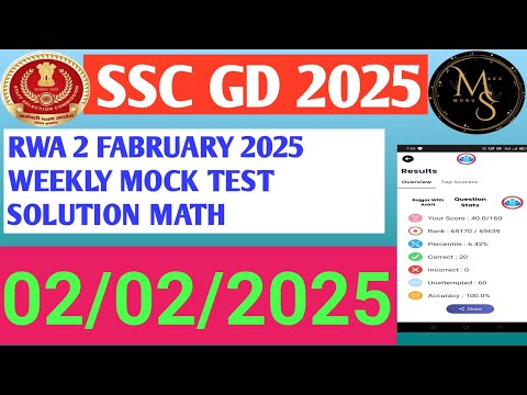 RWA SSC GD MOCK TEST SOLUTION ☺️ MATH 2 FEBRUARY 2028😊 WEEKLY MOCK TEST RWA SOLUTION
