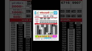 Maharashtra ganeshlaxmi 5pm result today 14.07.2025 #ganeshlaxmi #maharashtralottery #lotterysambad