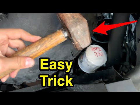 Easy trick: how to remove car oil filter without any proper or special tools.