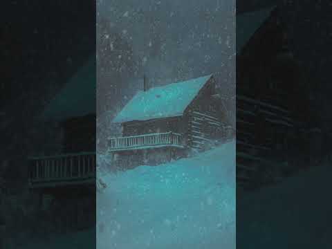 Lonely Cabin on a Big Snowstorm Night