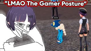 Ina can’t stop laughing when she realizes Frogadier looks too much like a gamer