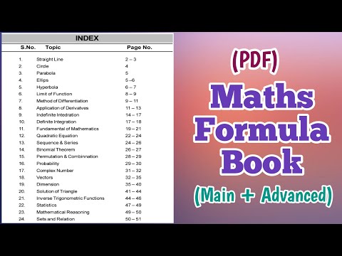 Maths Formula Book Jee Main + Advanced | Kshitiz
