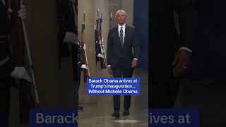 Barack Obama arrives at Trump inauguration without Michelle Obama