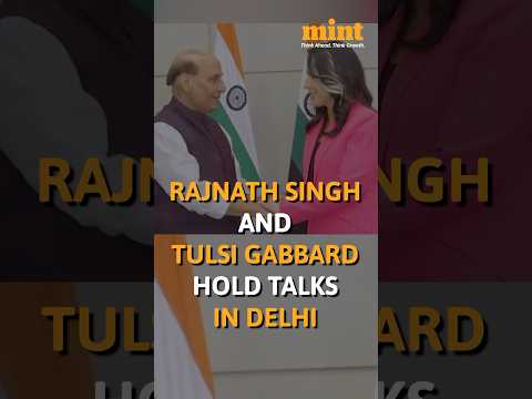 Defence Minister Rajnath Singh meets US Director of National Intelligence #TulsiGabbard