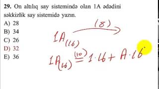 Say sistemləri   II hissə Test izahı