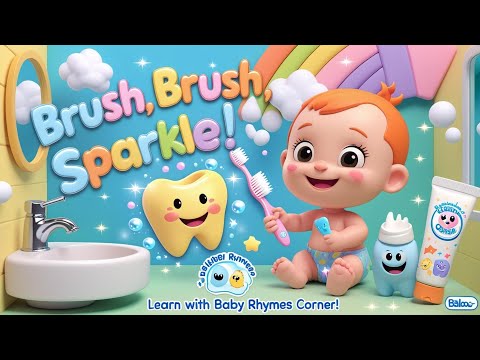 🎵🪥 Brush, Brush, Sparkle! ✨🦷 |Fun Brushing👶💖#babyrhymes  #toddlercartoons  #choochootrain #cocomelon