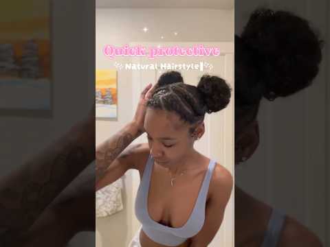 Quick Protective Natural Hairstyle💗 #naturalhair #hairstyles #quickhairstyles #protectivestyles