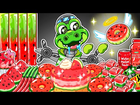 Italian Brainrot Mukbang 🍉 Bombardiro Crocodillo Eating Watermelon Food | Tastytoon ASMR