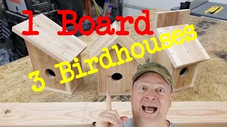 1 Board Challenge: How to Make 3 Unique Birdhouses from one Cedar Fence Picket!