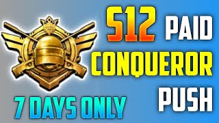 How to Rank push || Conqueror || season 12 || Random players || push Conqueror  #COBRABOY'$