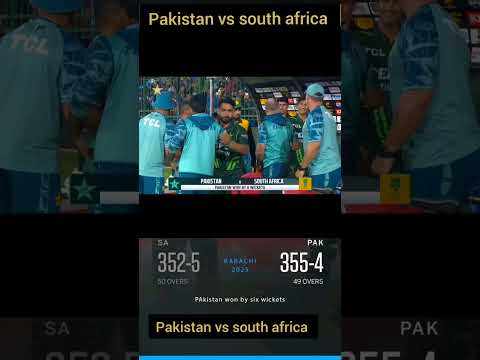 पाकिस्तान का ऐतिहासिक मैच 🚨 pak vs sa