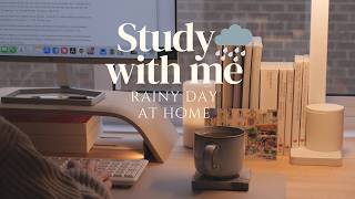 🌧️ 2-HOUR STUDY WITH ME on a RAINY DAY | Rain Sound, No Music | Pomodoro 50/10