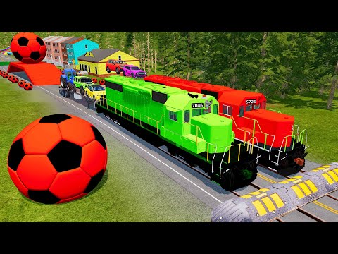 Flatbed Truck Mcqueen | Transportation with Truck - Pothole vs Car #23 - BeamNG.Drive
