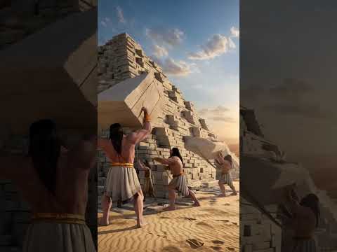 Mythological Giants Building Pyramids: A Cinematic Epic
