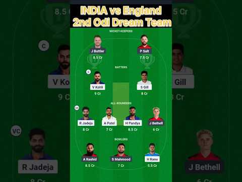 IND vs ENG Dream11 Prediction | IND vs ENG Dream11 Team | Ind vs Eng Dream11 2nd Odi Match #shorts
