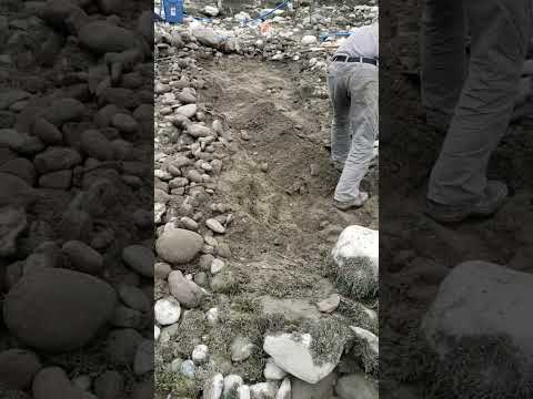 Trenching Out a 14 Foot by 4 Foot x 1 Foot High Grade Flour Gold Gravel Deposit for Highbanker Pay